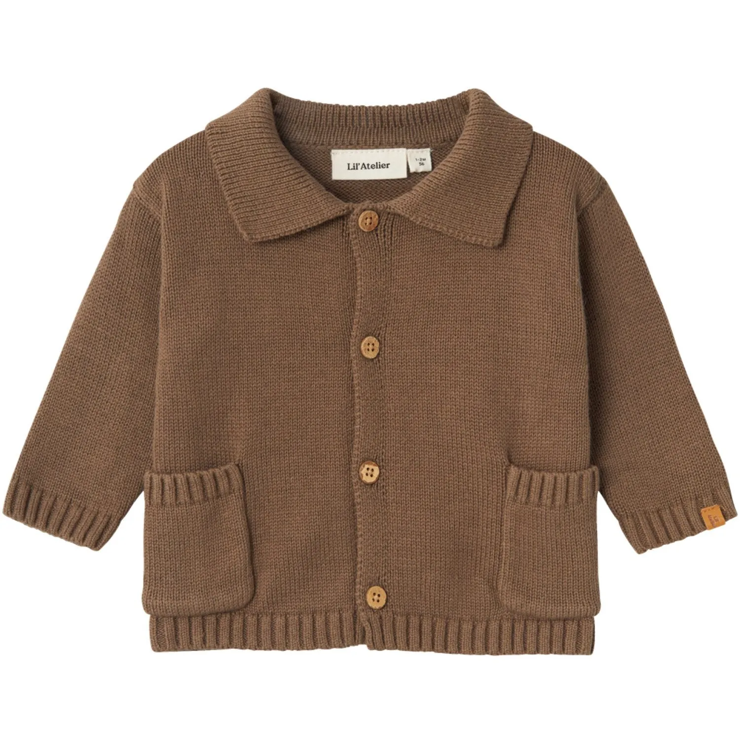 Lil'Atelier Shitake Theo Loose Knit Cardigan