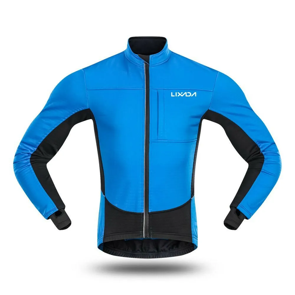 Lixada Men Winter Cycling Clothing Set Waterproof Windproof Thermal Fleece Bike Riding Jacket and Pants Sportswear