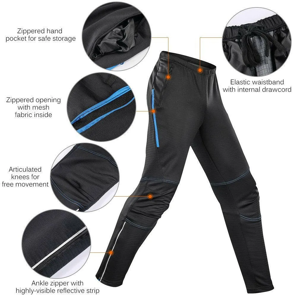 Lixada Men Winter Cycling Clothing Set Waterproof Windproof Thermal Fleece Bike Riding Jacket and Pants Sportswear