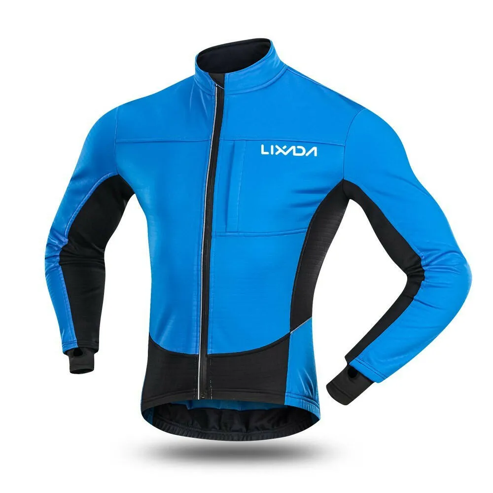 Lixada Men Winter Cycling Clothing Set Waterproof Windproof Thermal Fleece Bike Riding Jacket and Pants Sportswear