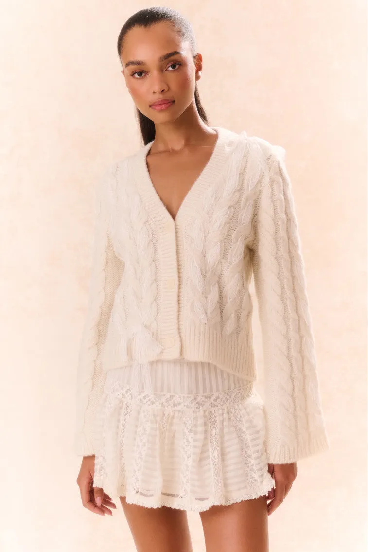 Louella Wool Knit Cardigan - SNOW