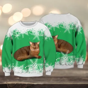 Love Abyssinian Multicolor Option Snow 3D Full Print Shirts, Sweatshirt for Cat Lovers