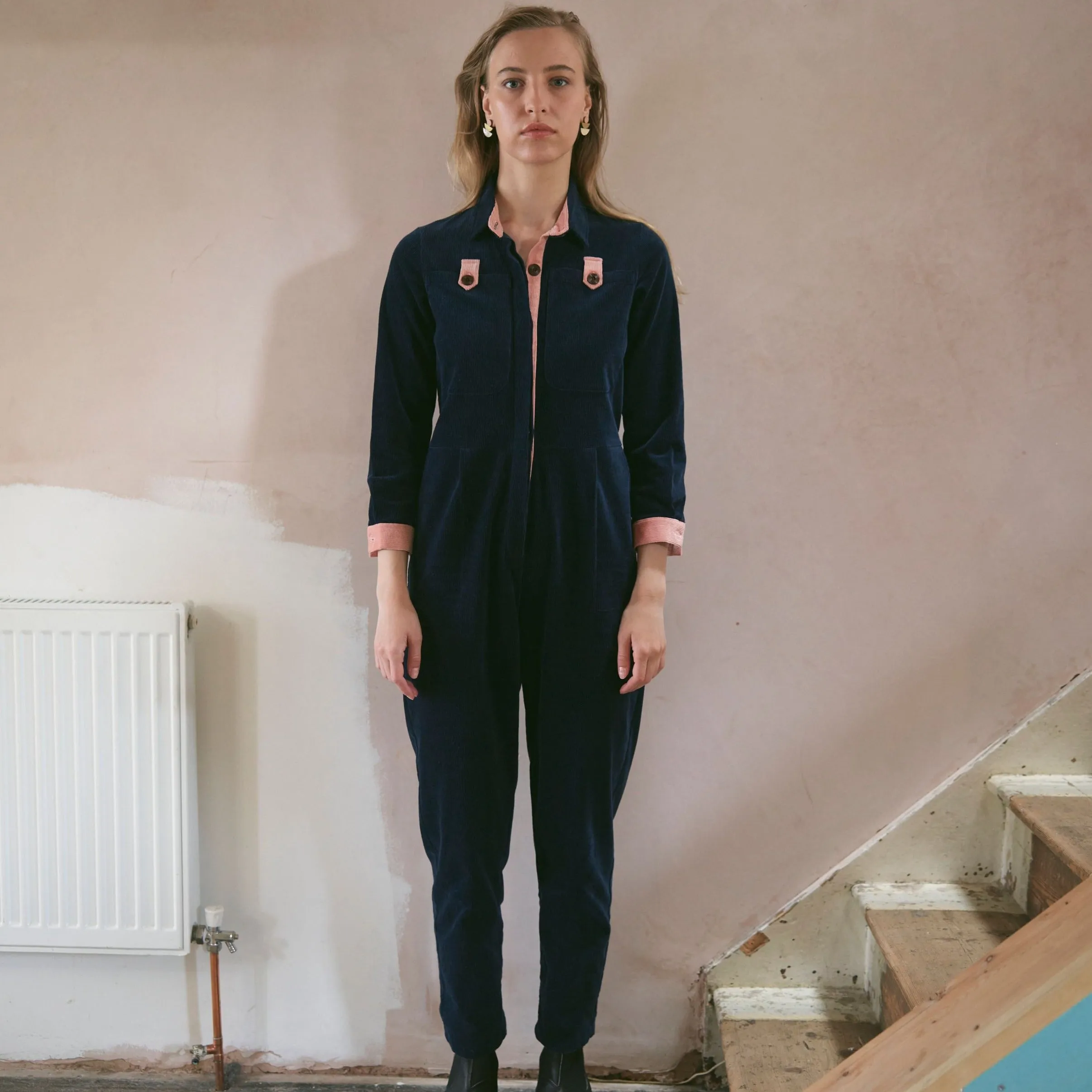 Lowie Navy Corduroy Boilersuit