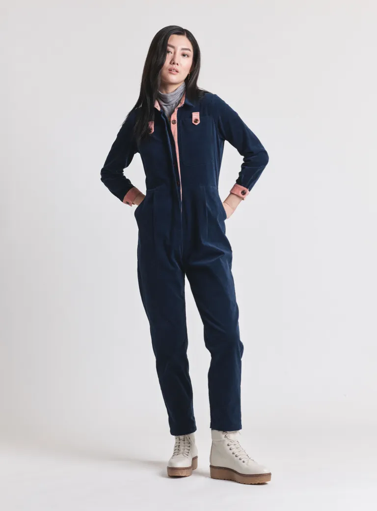 Lowie Navy Corduroy Boilersuit