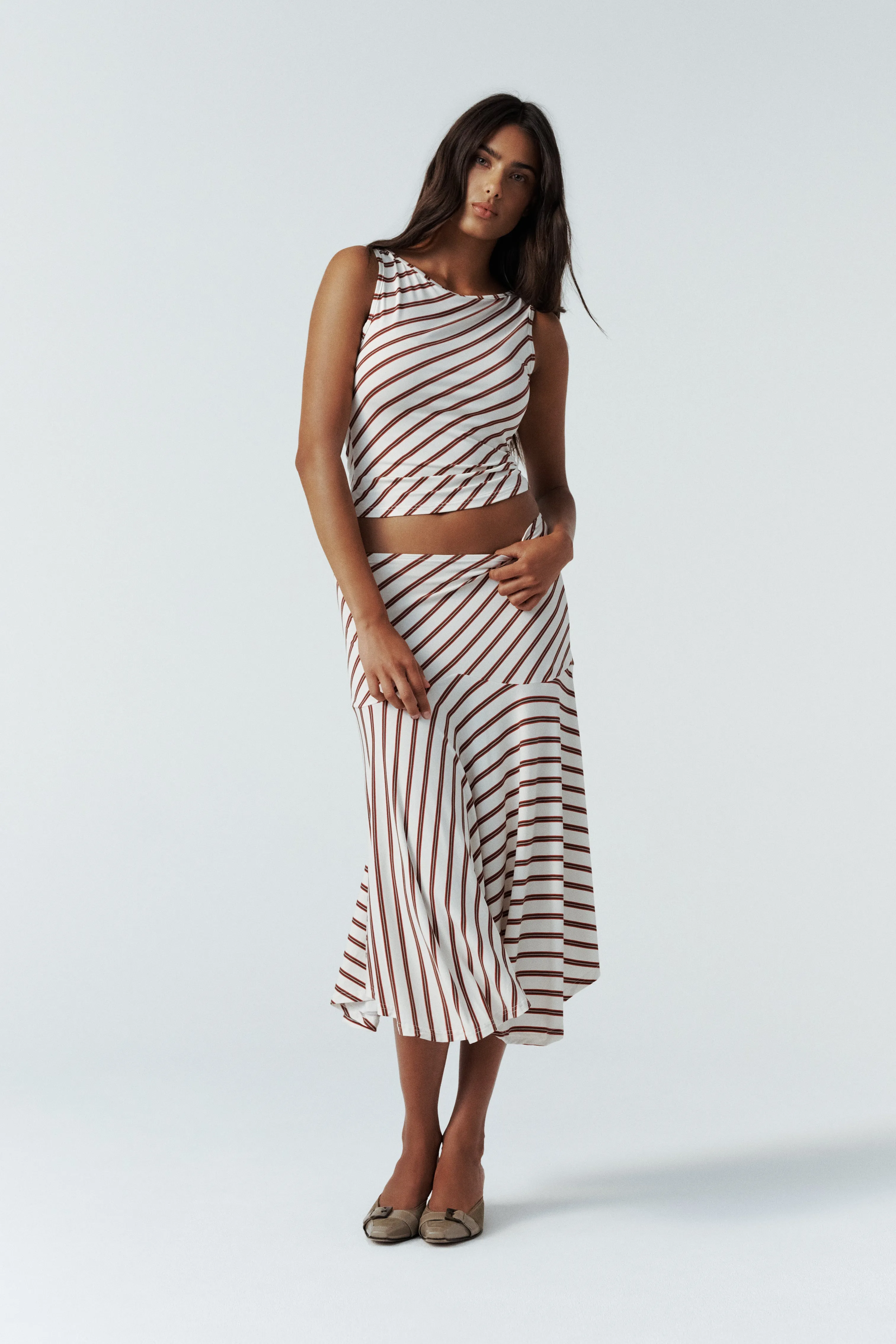 Maeve Midi Skirt | Stripe