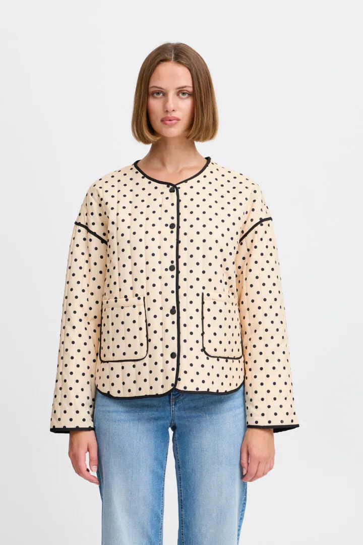 Malini Jacket - Cream/Black Polka Dot