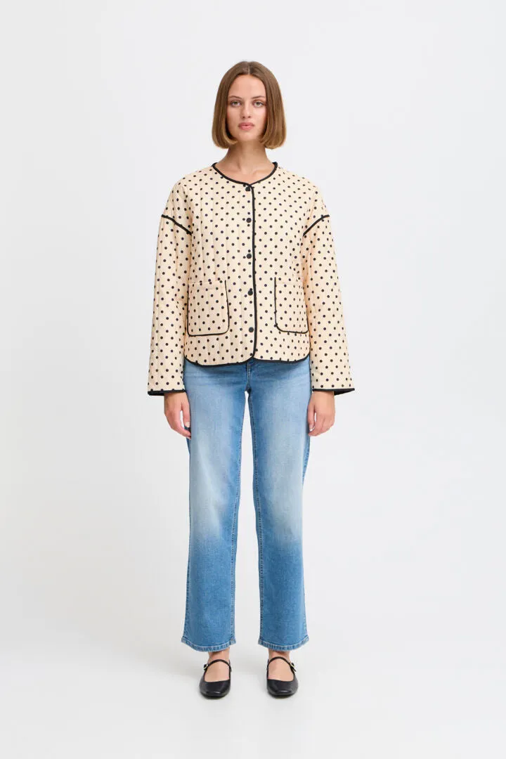 Malini Jacket - Cream/Black Polka Dot