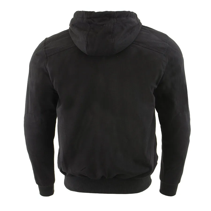 Men’s Armored Black Hoodie w/ Reinforced Shoulders & Elbows