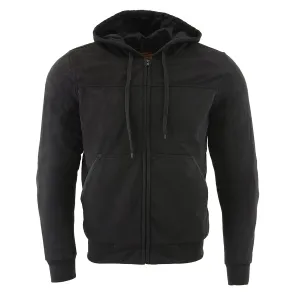 Men’s Armored Black Hoodie w/ Reinforced Shoulders & Elbows