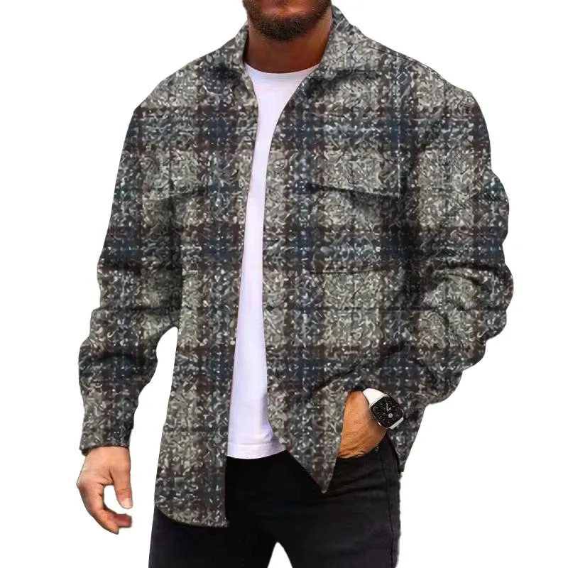 MEN'S CORDUROY PRINT LONG SLEEVE JACKET 06747093YM