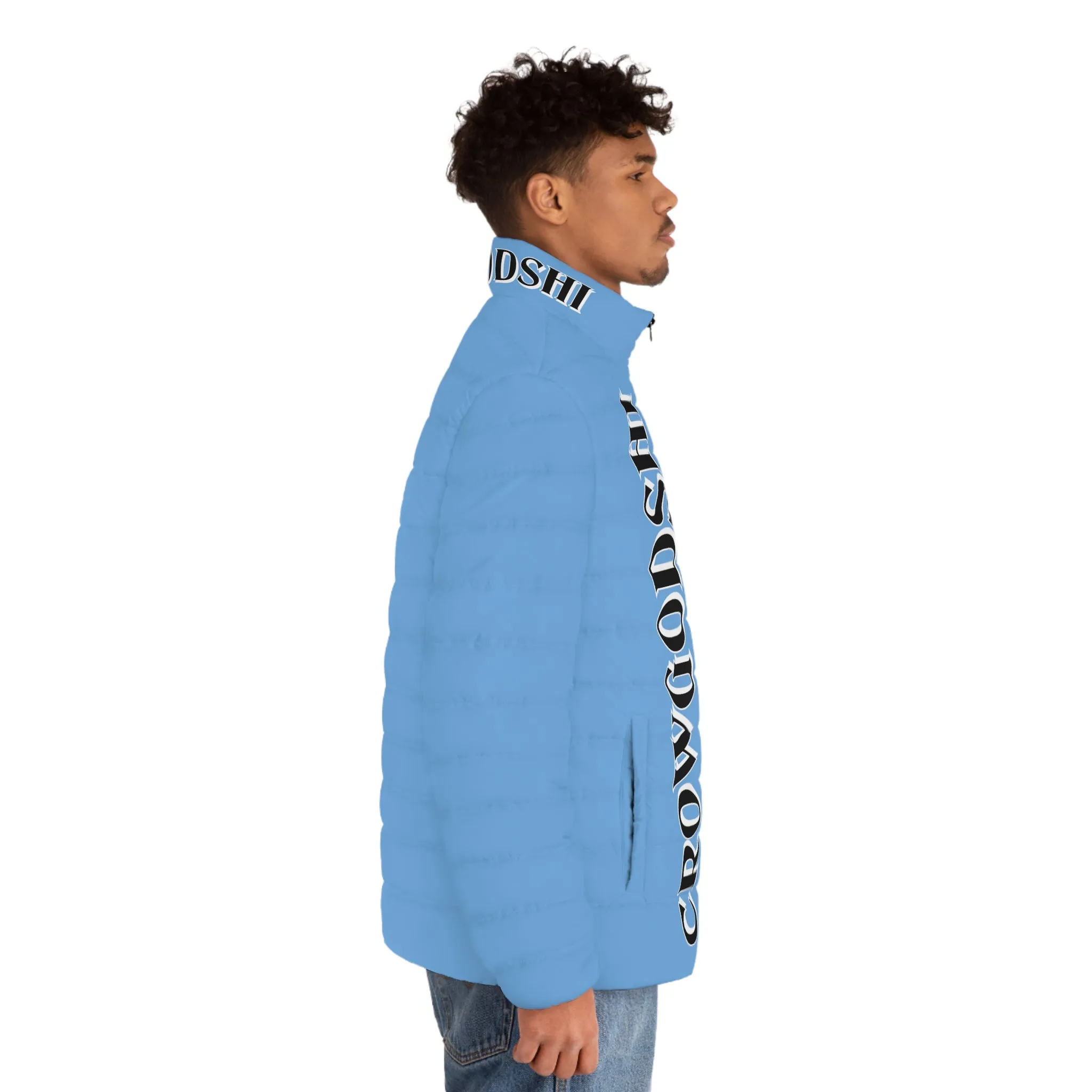 Men's CROWGODSHI Puffer Jacket, SKY BLUE