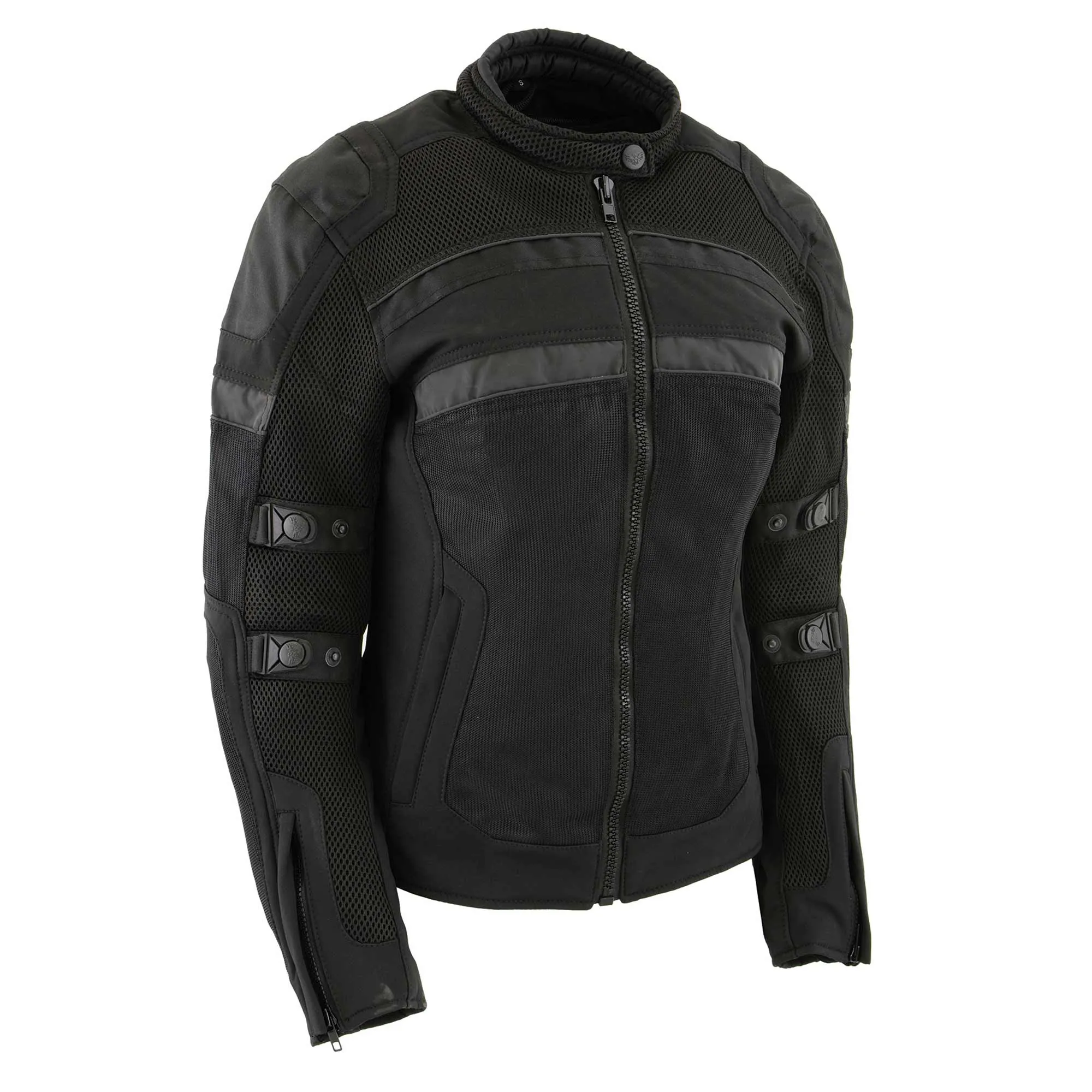 Milwaukee Leather MPL2775 Black Armored Textile Motorcycle Jacket for