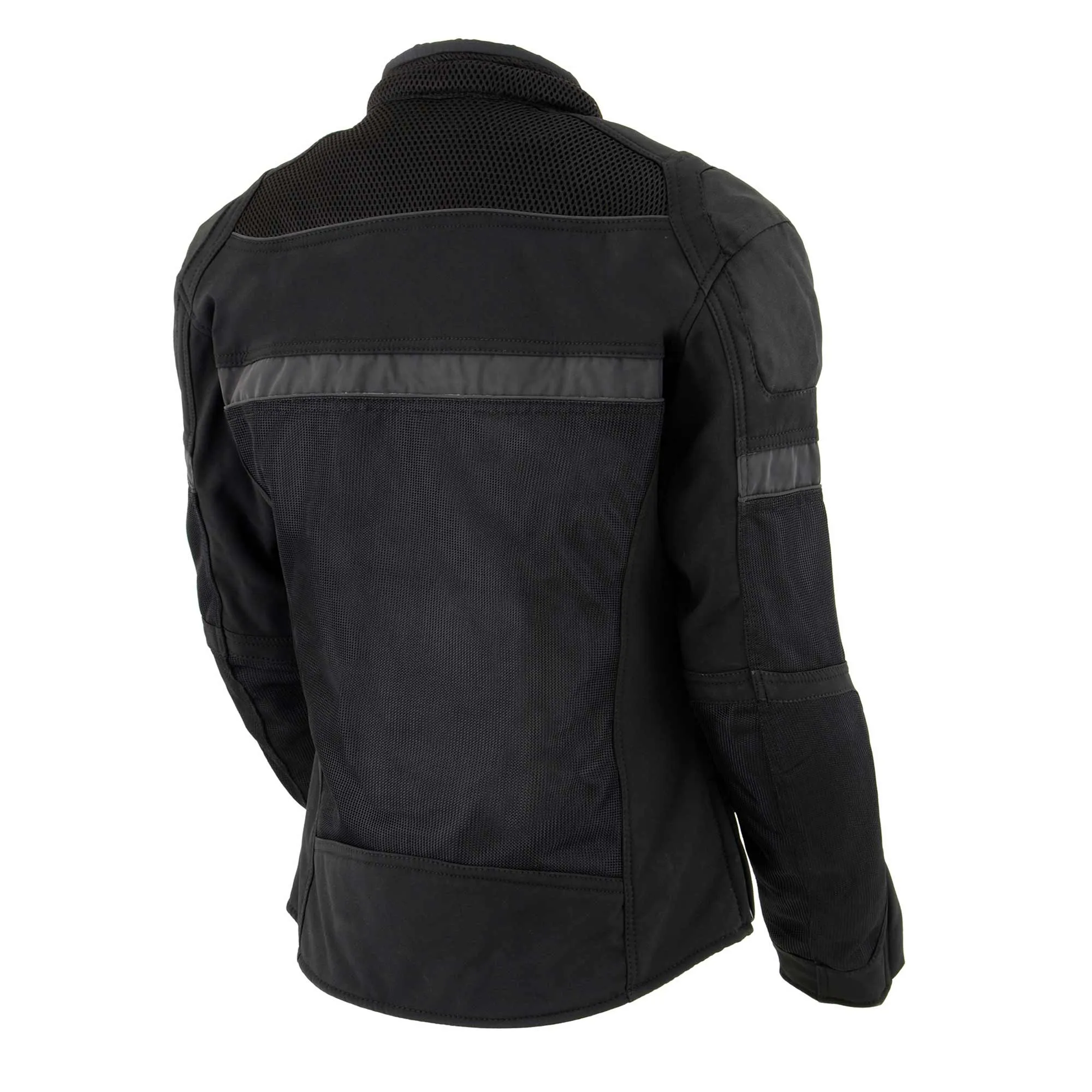 Milwaukee Leather MPL2775 Black Armored Textile Motorcycle Jacket for