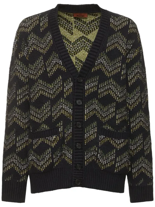 Missoni   Monogram jacquard cotton knit cardigan 