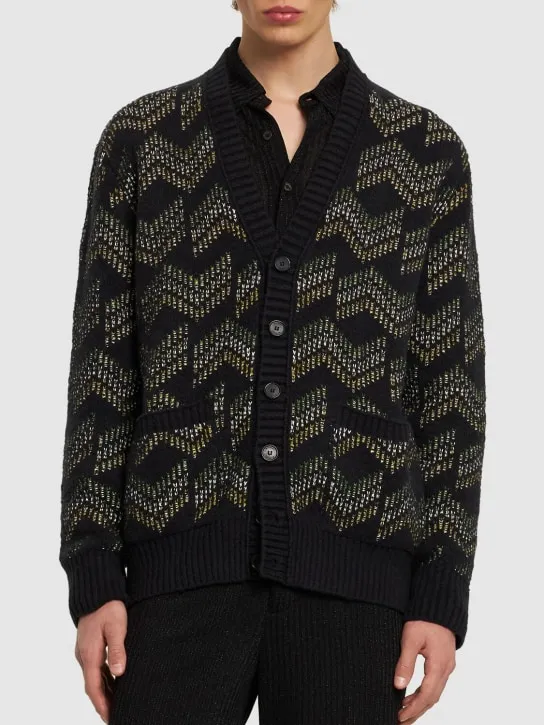 Missoni   Monogram jacquard cotton knit cardigan 