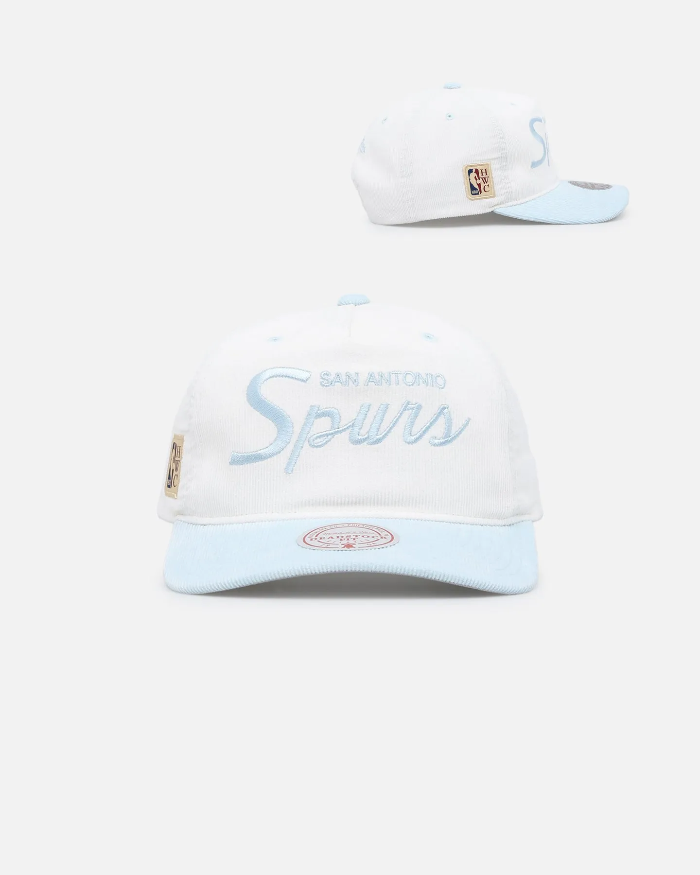 Mitchell & Ness San Antonio Spurs 'Pastel Corduroy' Deadstock Snapback White Cream/Light Blue