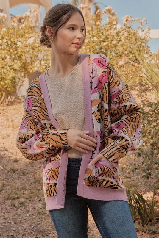 Mixed Print Cardigan