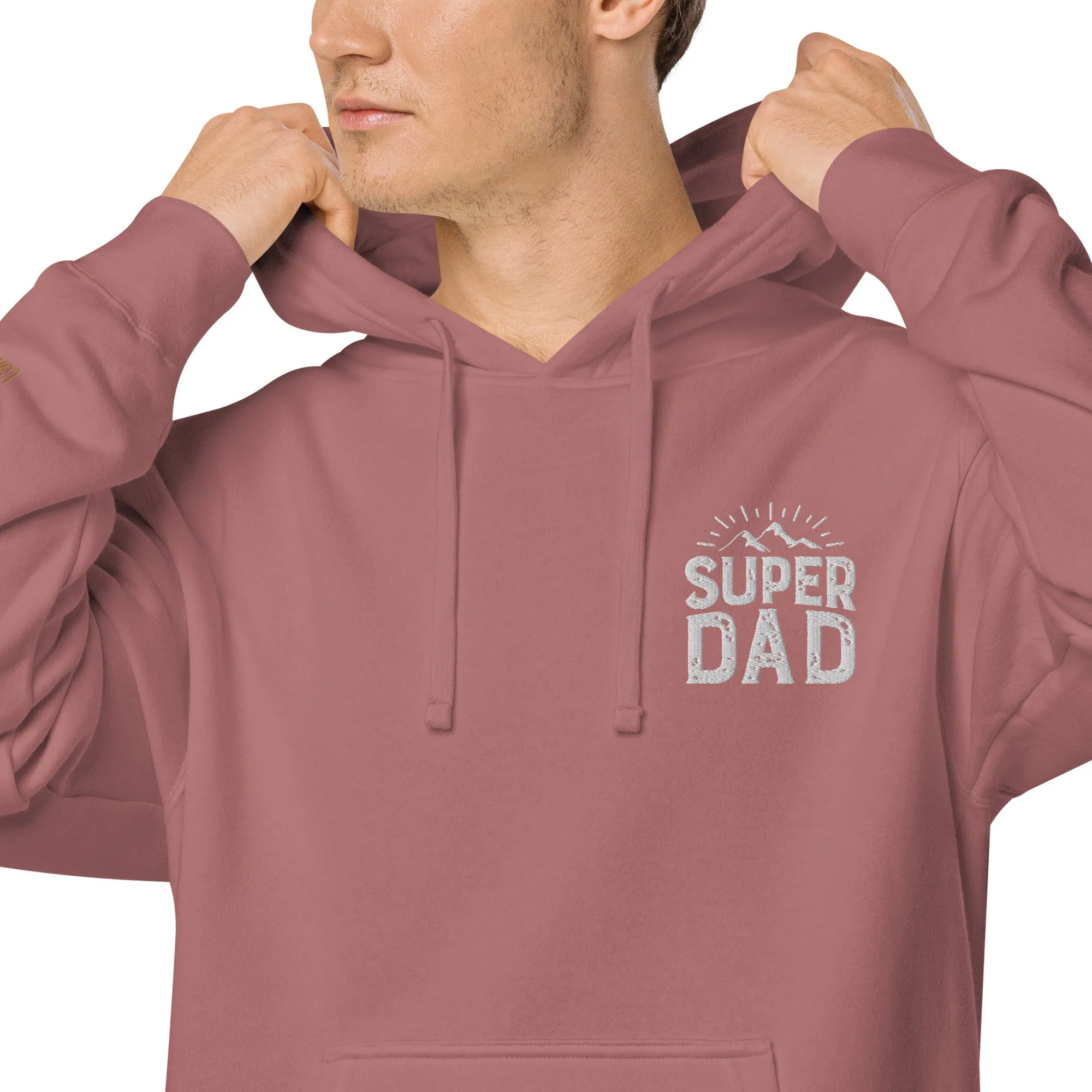 Mountain Top Super Dad Unisex Pigment-Dyed Hoodie