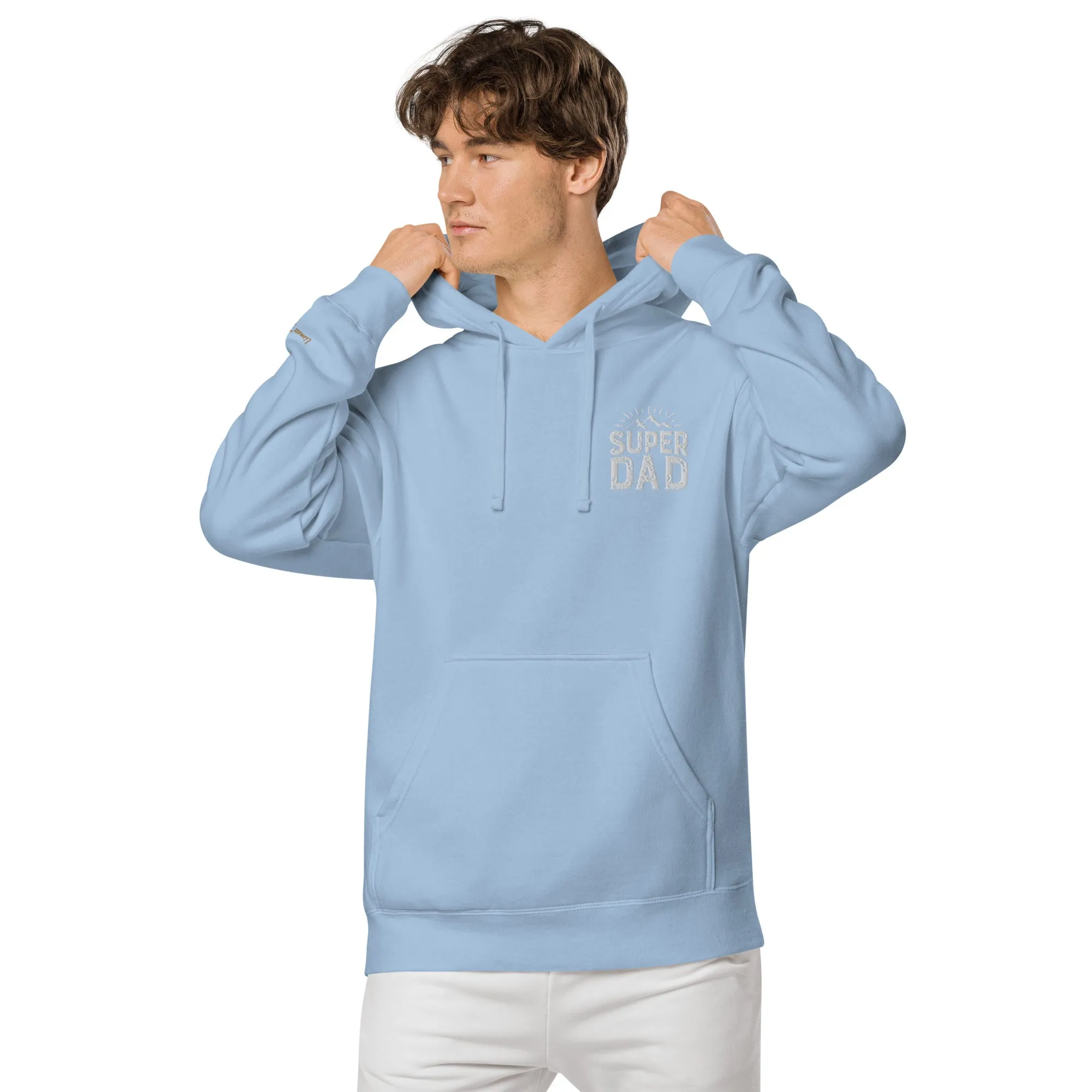 Mountain Top Super Dad Unisex Pigment-Dyed Hoodie