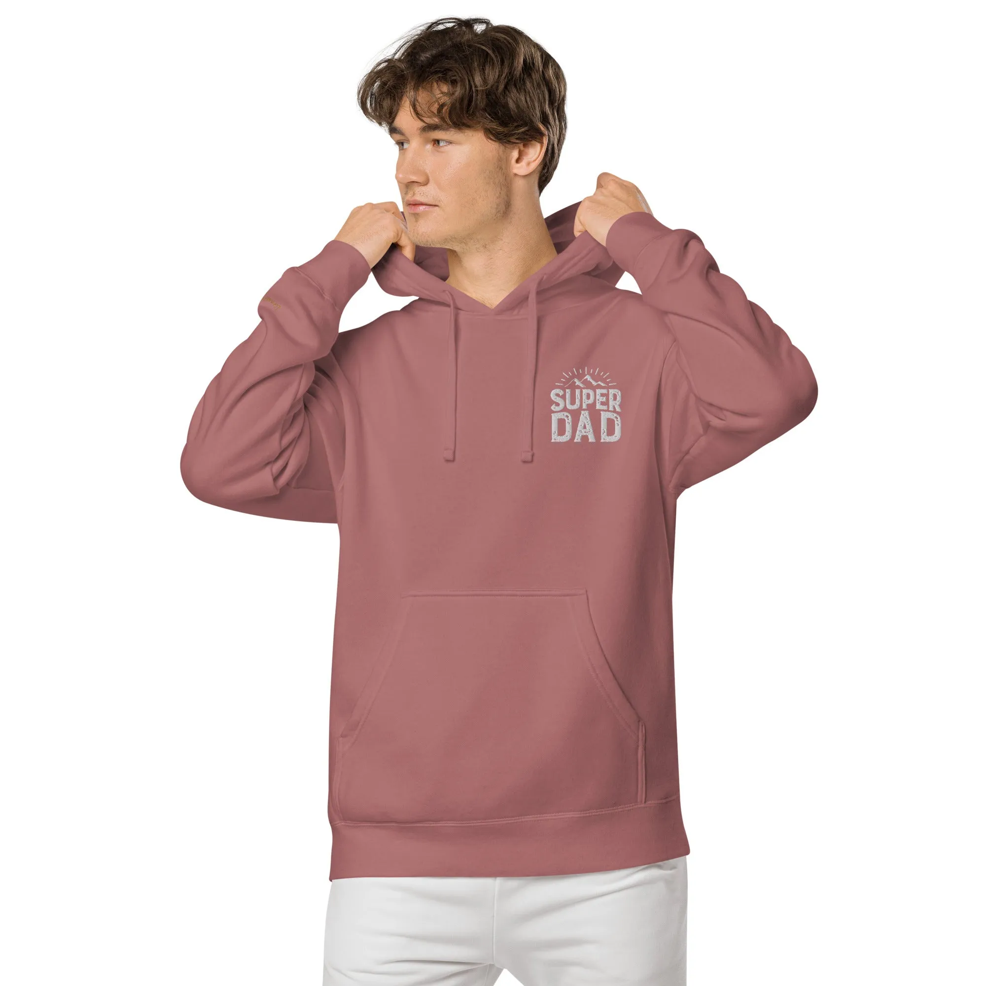 Mountain Top Super Dad Unisex Pigment-Dyed Hoodie