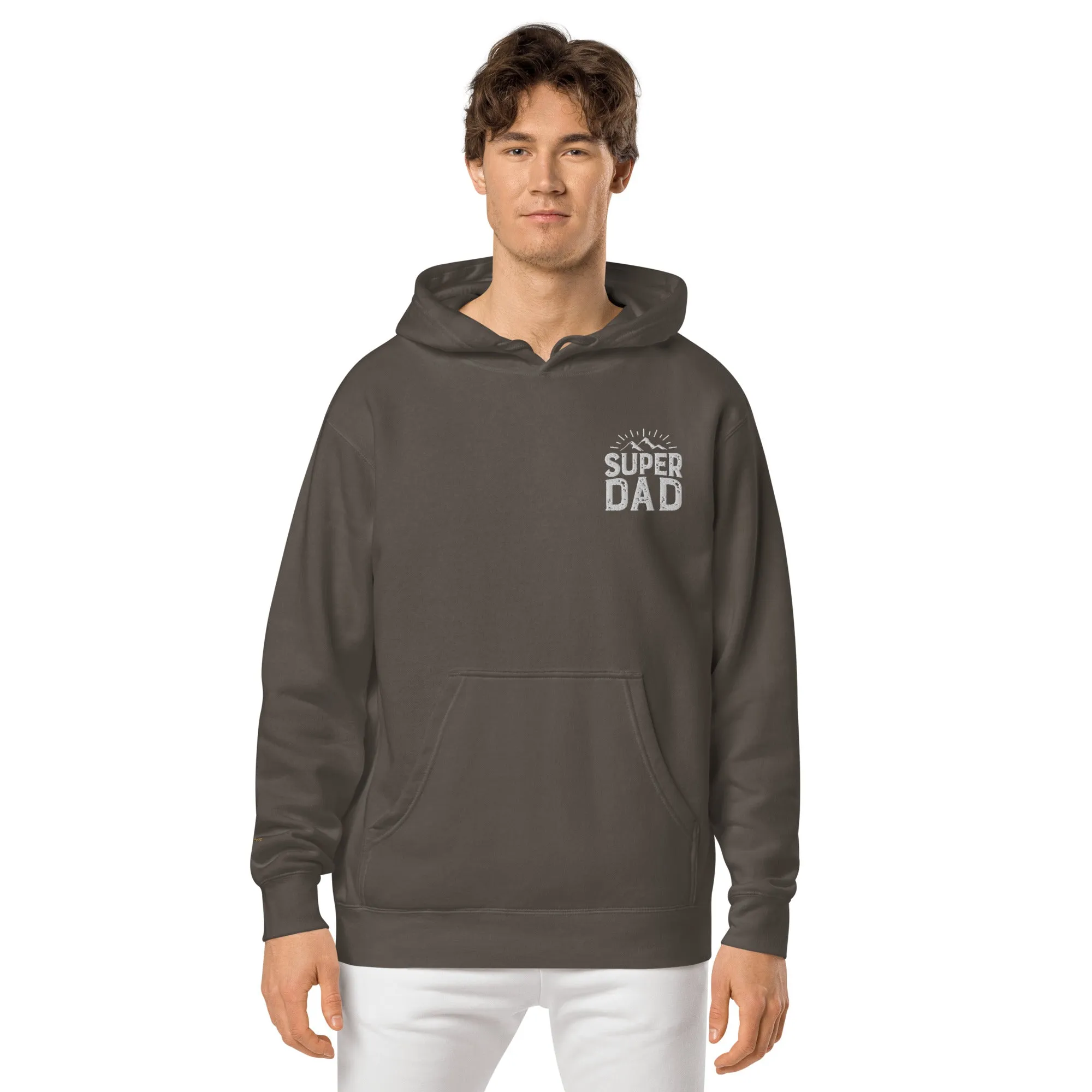 Mountain Top Super Dad Unisex Pigment-Dyed Hoodie