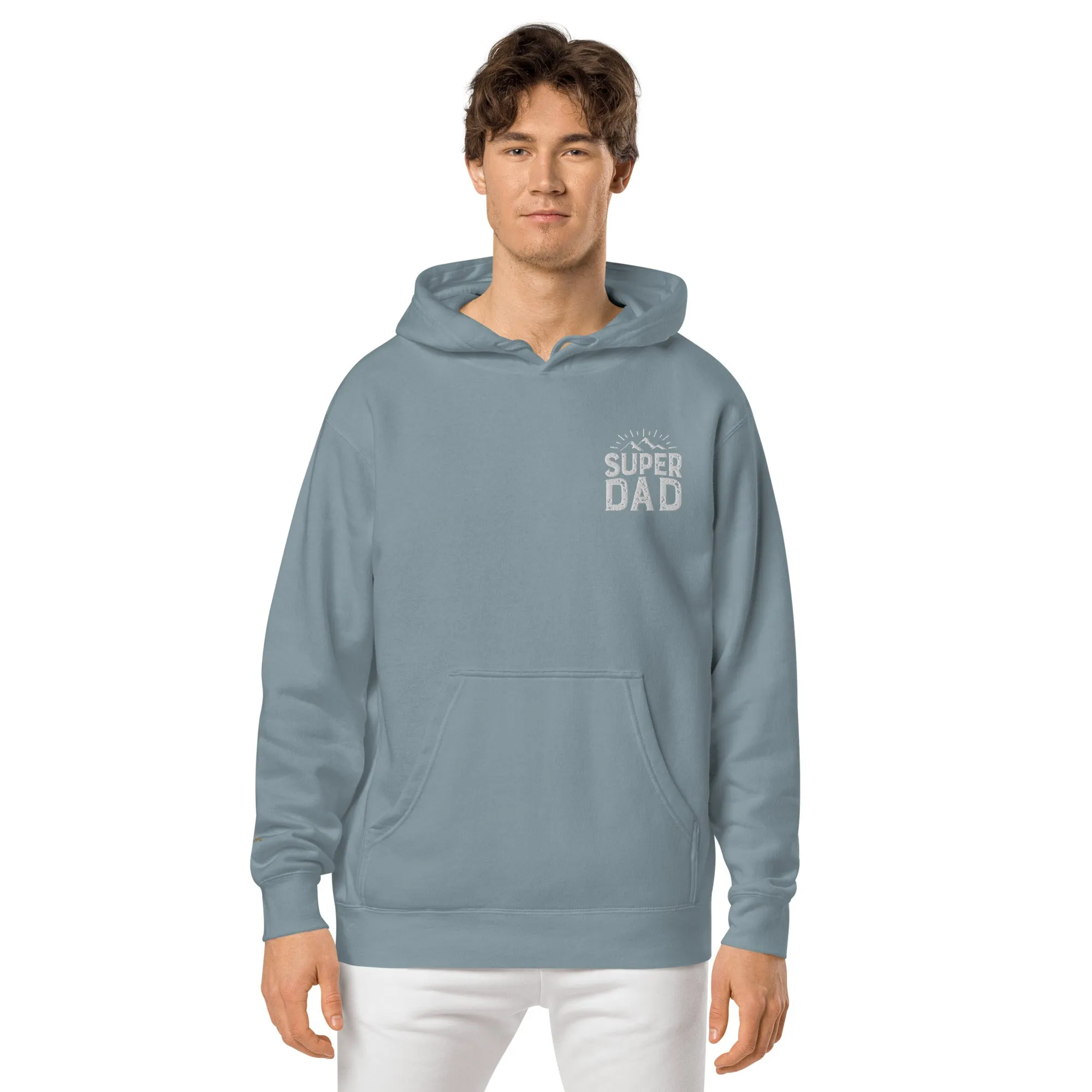 Mountain Top Super Dad Unisex Pigment-Dyed Hoodie