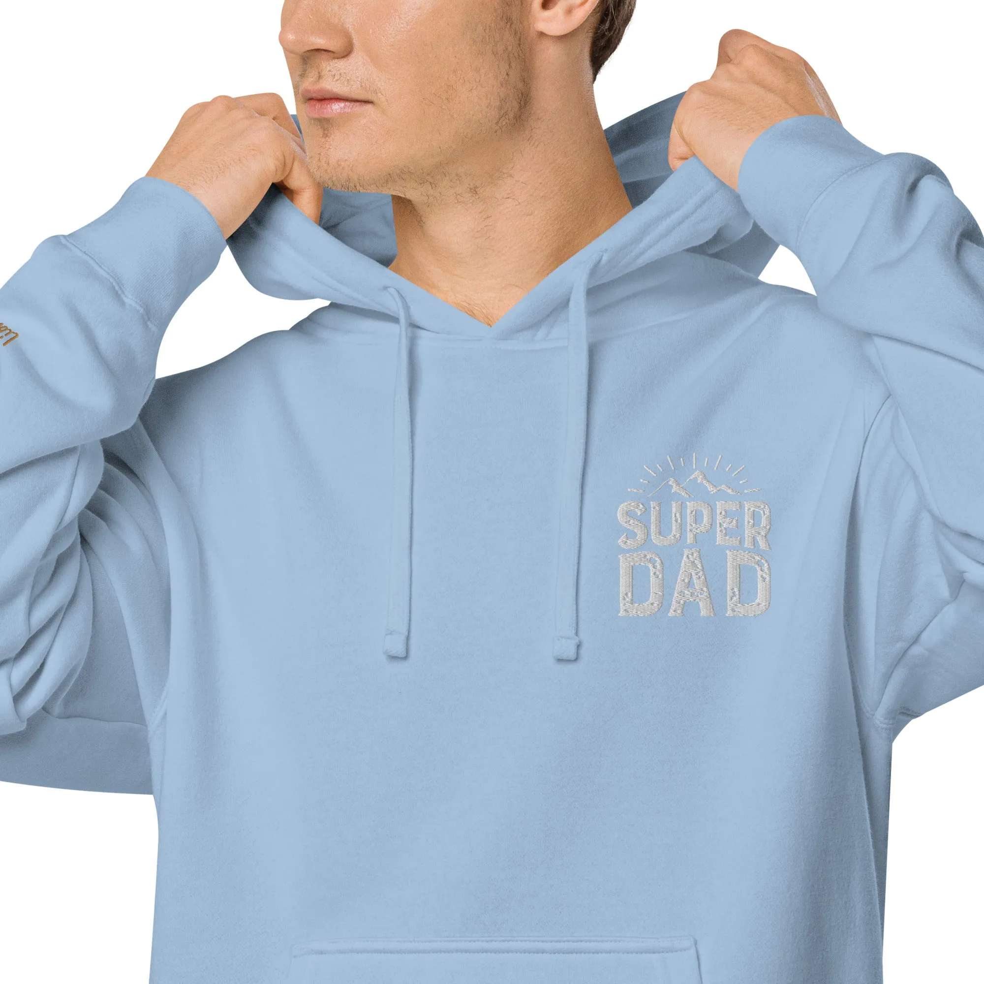 Mountain Top Super Dad Unisex Pigment-Dyed Hoodie