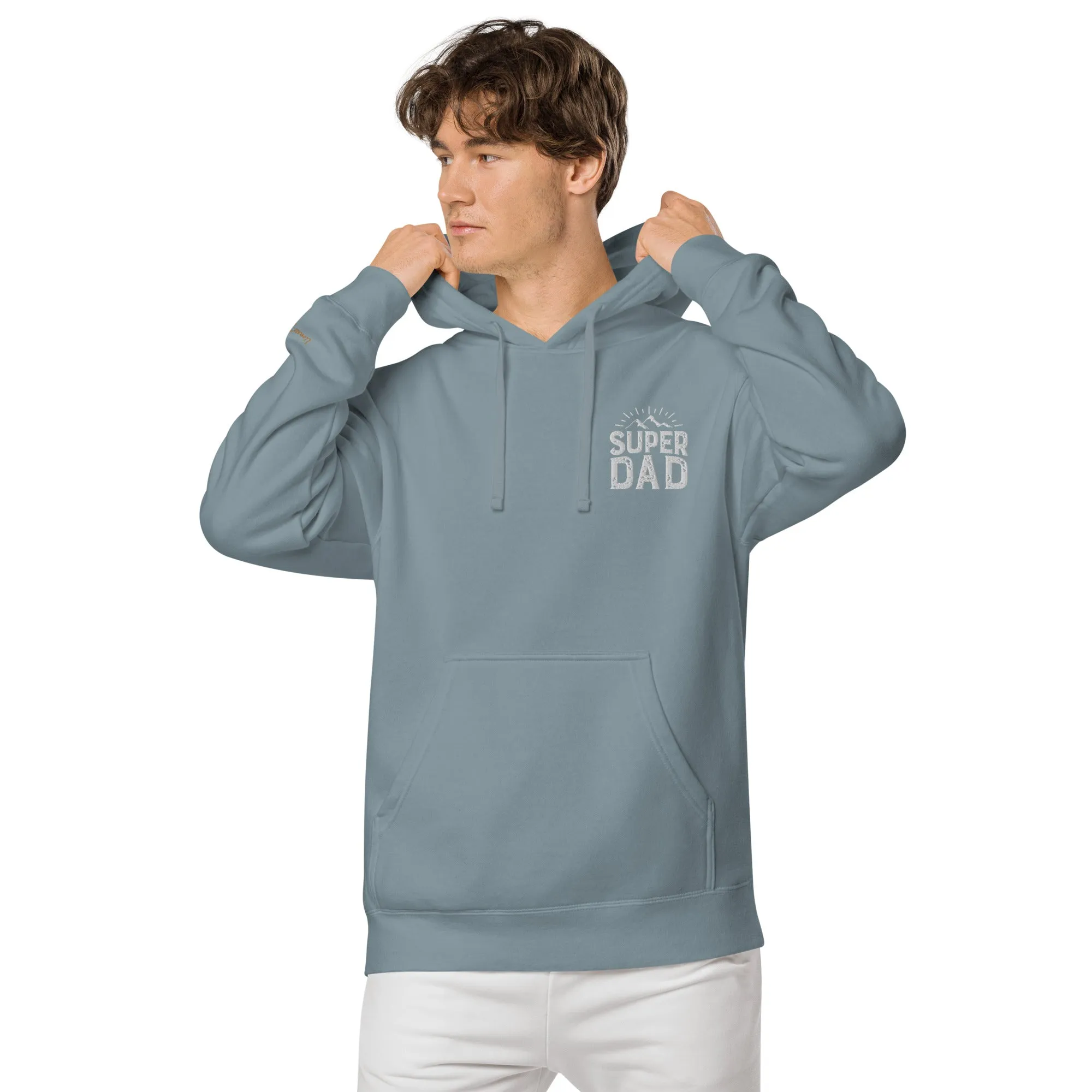 Mountain Top Super Dad Unisex Pigment-Dyed Hoodie