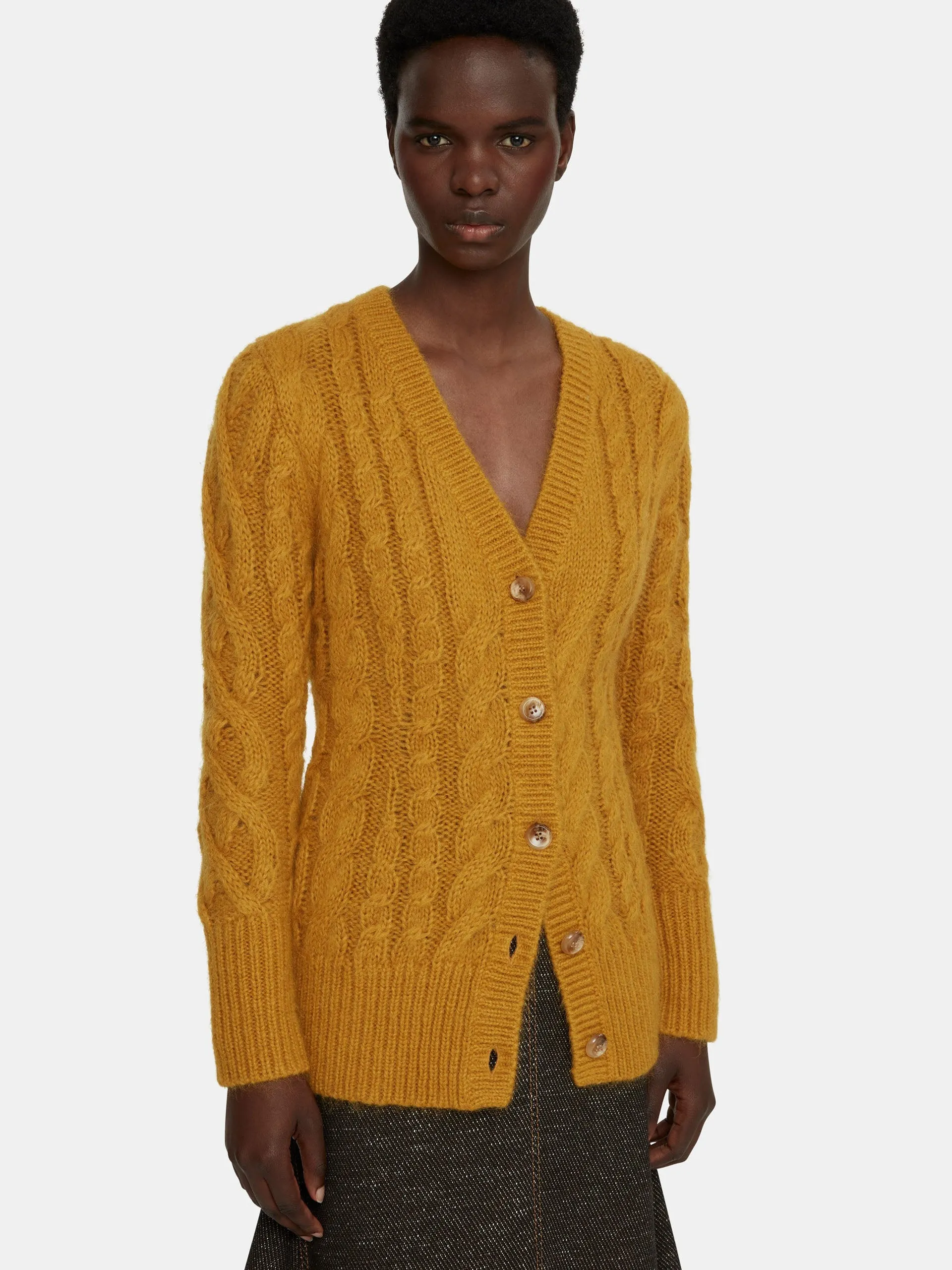 Mustard mohair Ross cardigan