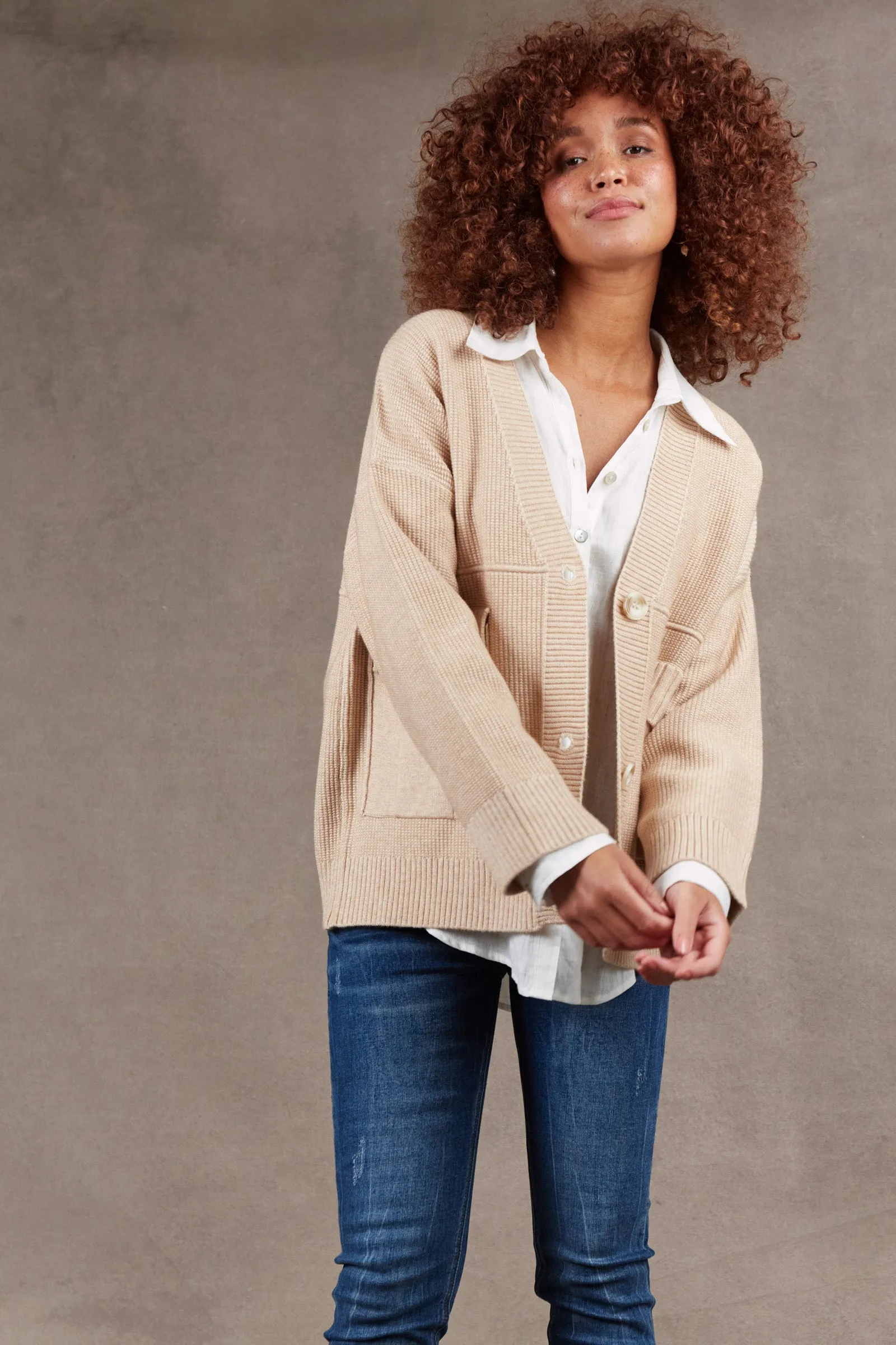 Nakako Pocket Cardigan - Oat