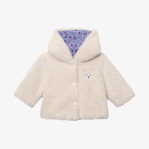 Newborn girl reversible micro-floral jacket