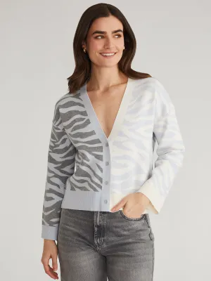 Nicole: Colorblock Zebra Print Cardigan