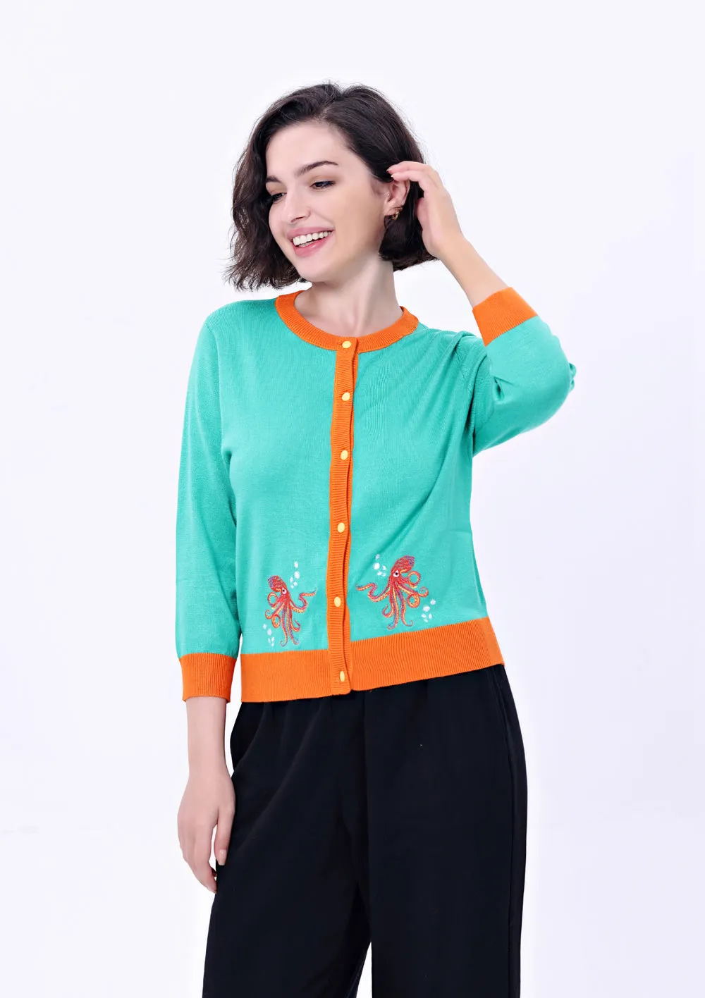 OCTOPUS EMBROIDERED CARDIGAN