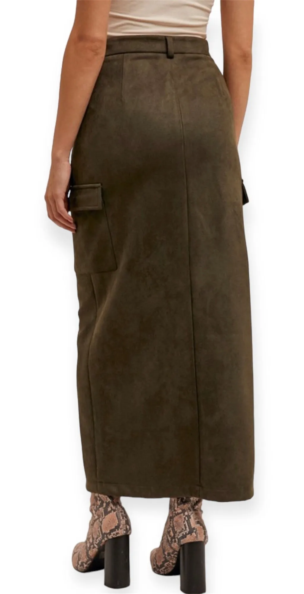 Olivia's Suede Midi Skirt