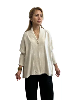 One Button Cardigan Cream