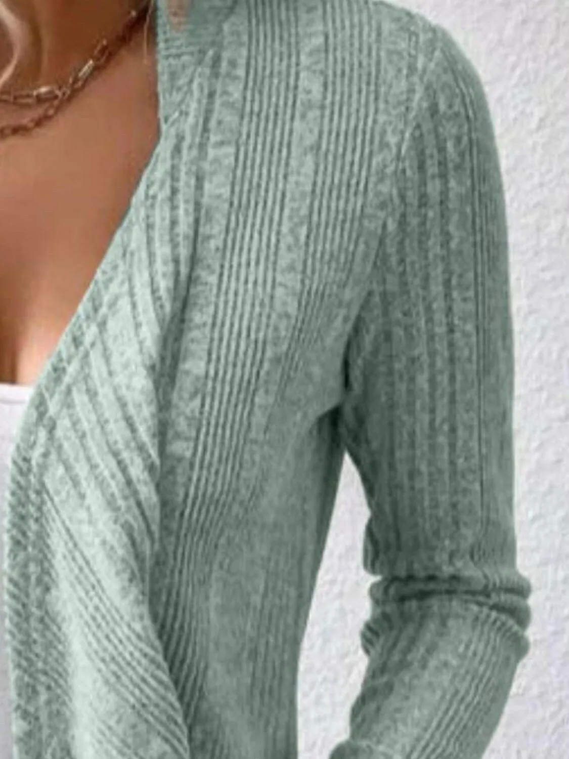 Open Front Long Sleeve Cardigan Sweater