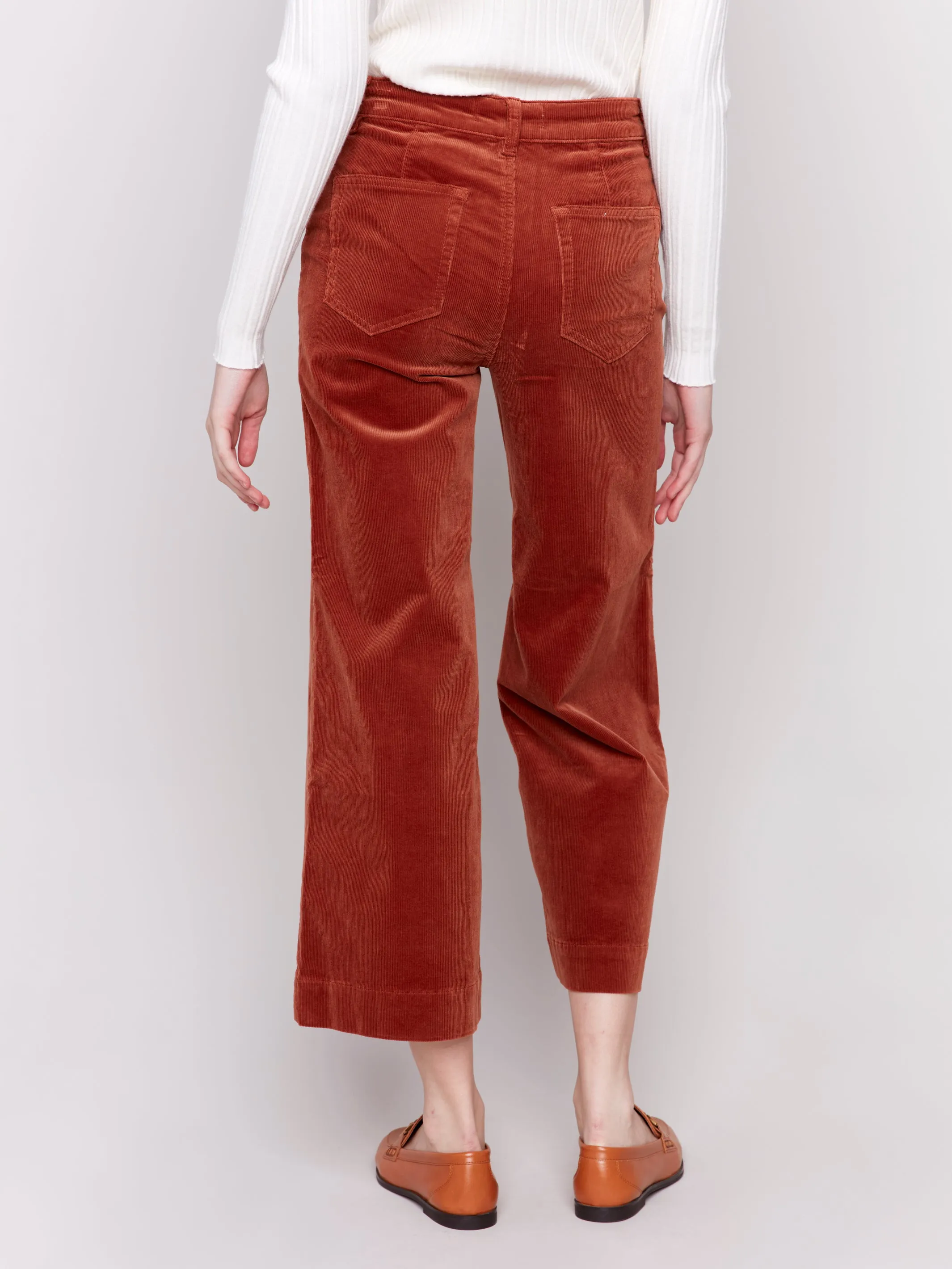 Patch Pocket Corduroy Flare Pants