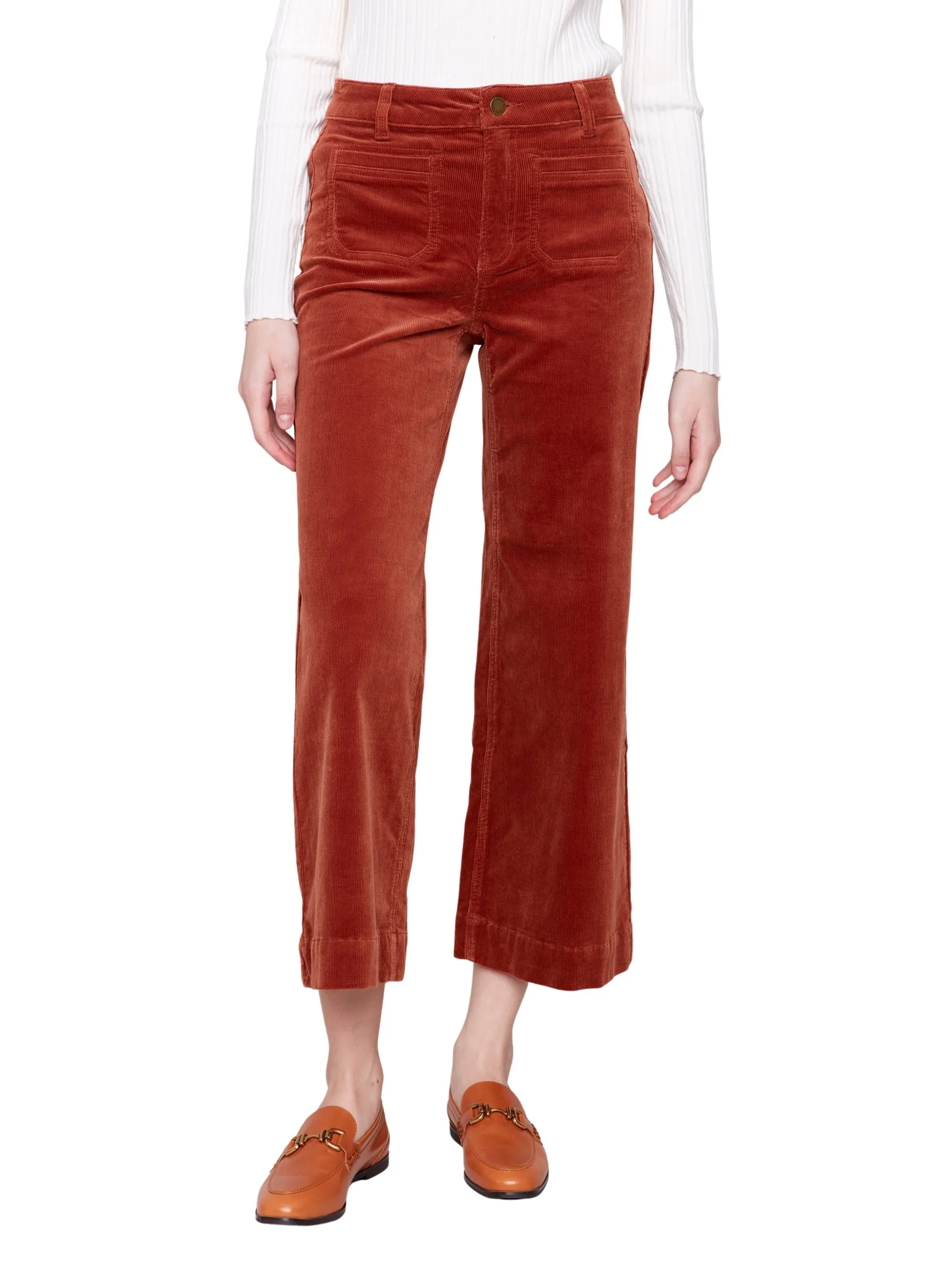 Patch Pocket Corduroy Flare Pants