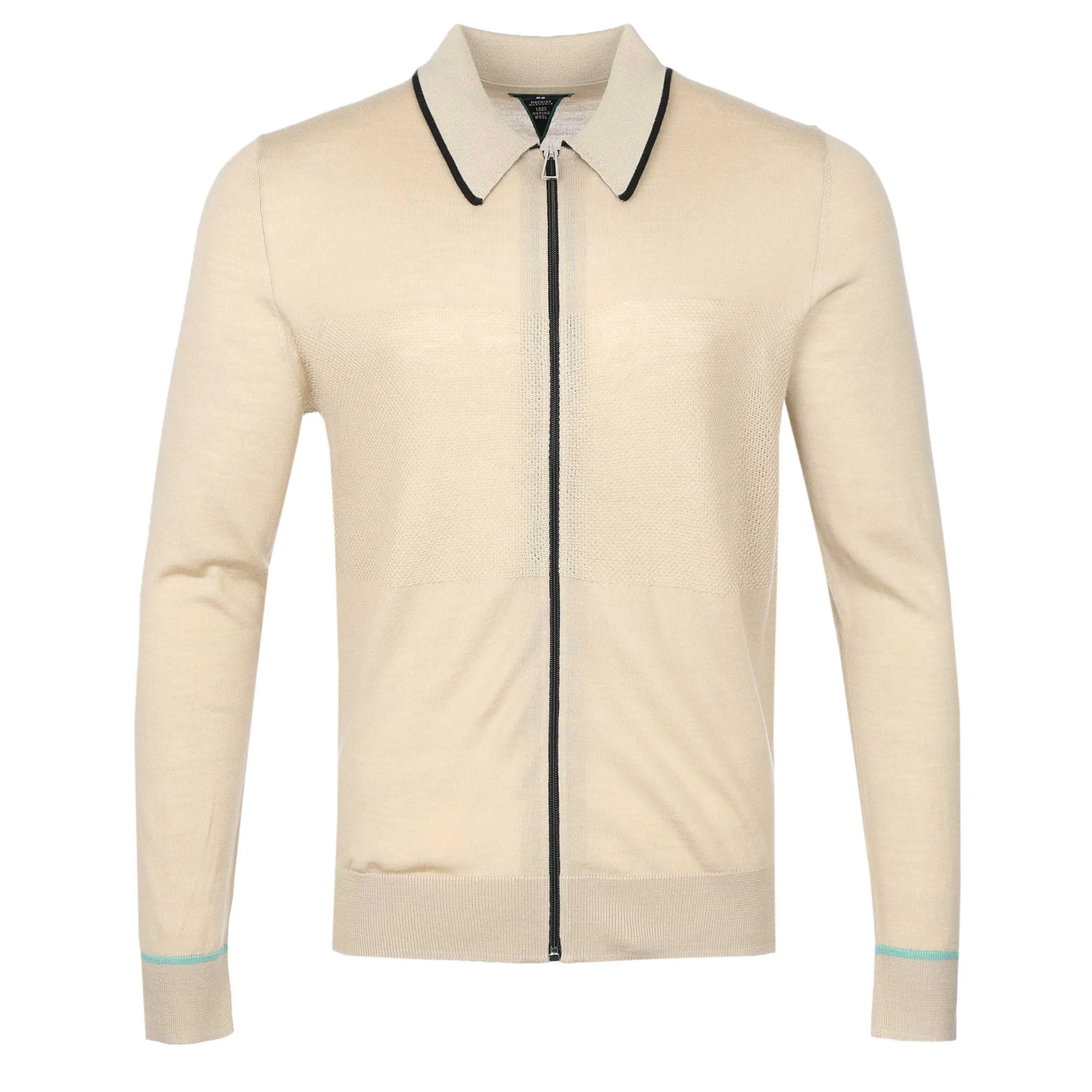 Paul Smith Zip Thru Cardigan in Medium Beige