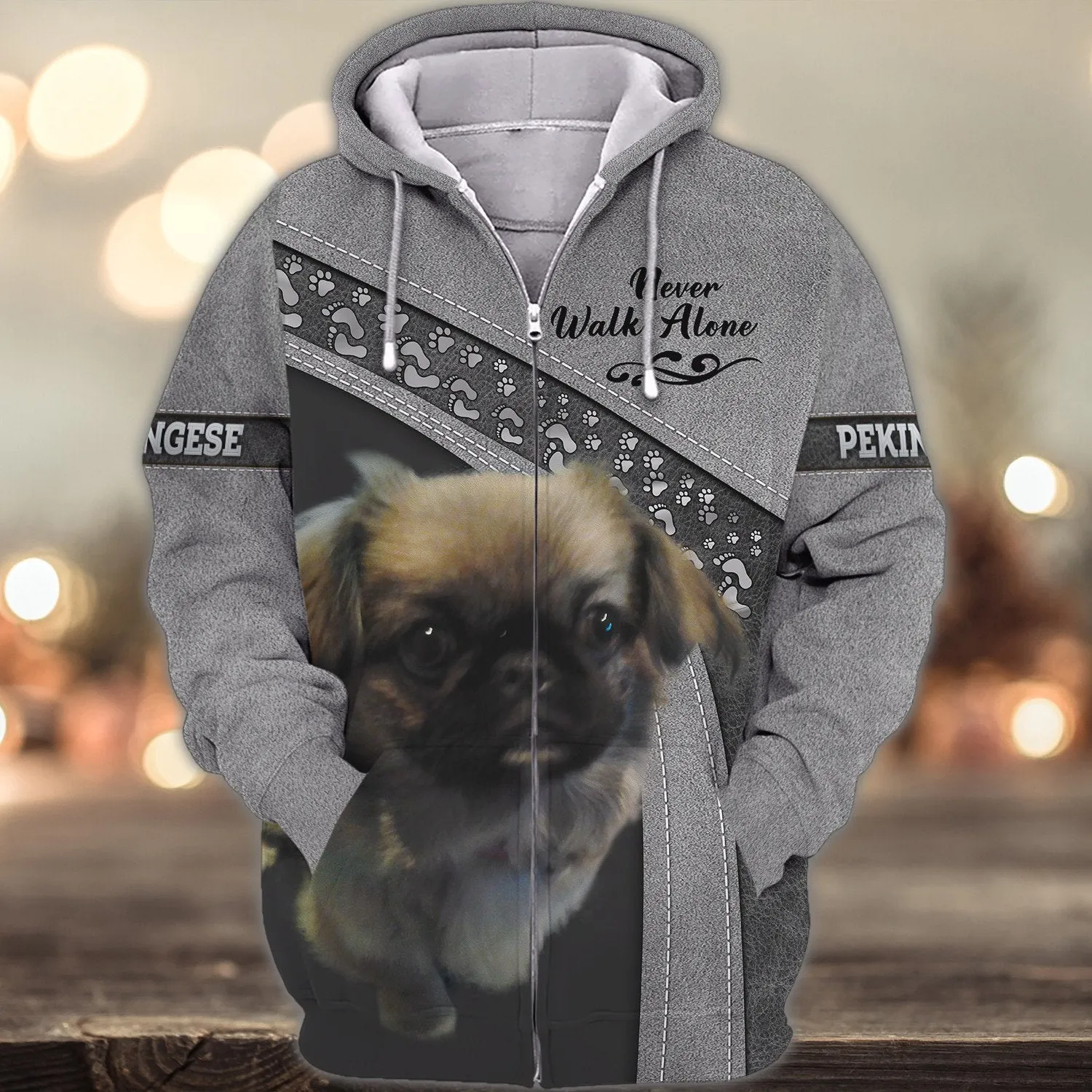 Pekingese Never Walk Alone 3D Full Print Sweatshirt Christmas Shirts