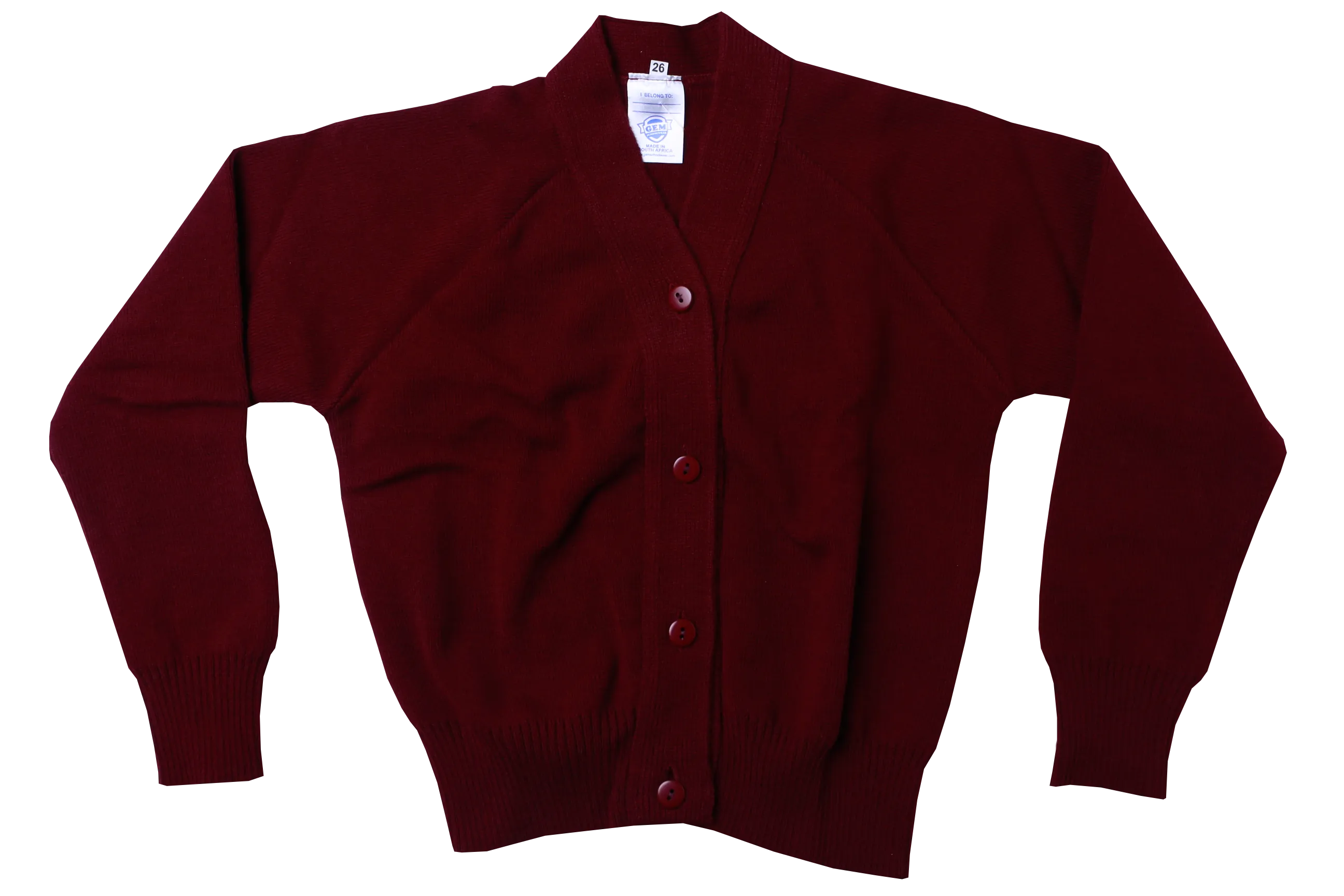 Plain Cardigan - Mpumalanga Maroon