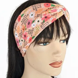 Premium, wide turban style comfy wide jersey knit  headband, I like swearing