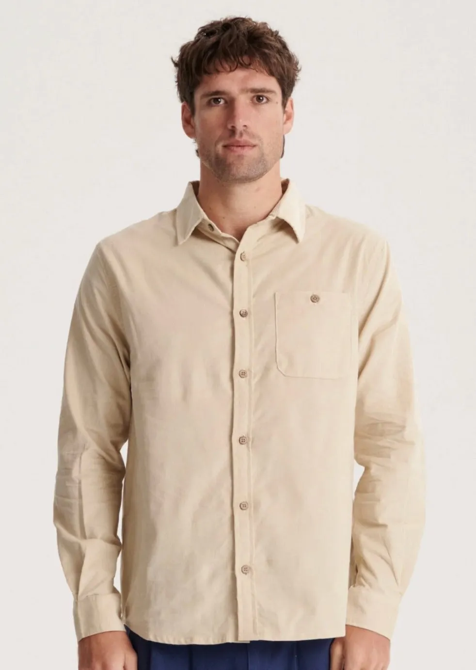 Quantum LS Cord Shirt Ecru