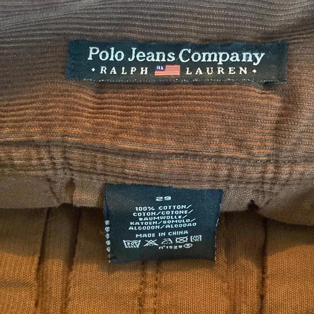 Ralph Lauren Polo Jeans Company Brown Corduroy Skirt UK Size 14