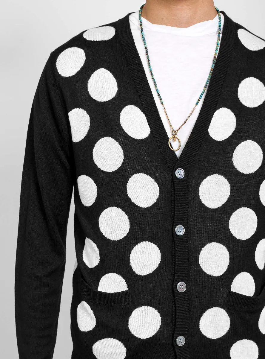 Rayon Dot Cardigan Black