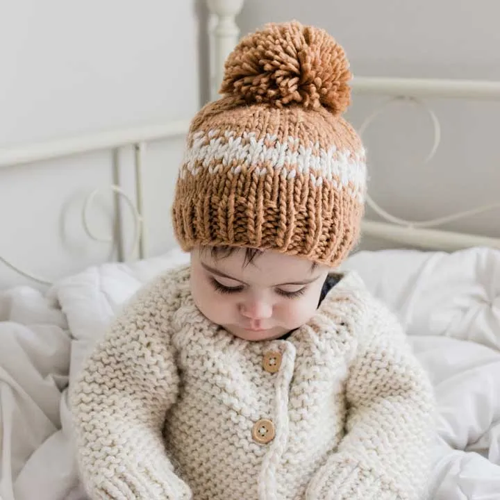 Rebel Pecan Knit Beanie Hat  for Babies thru Adults