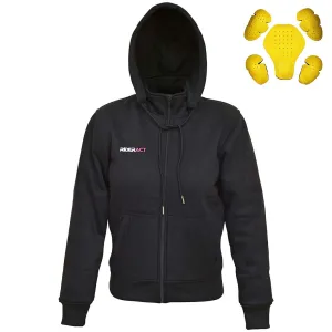 RIDERACT® Women Motorcycle Hoodie Black Reinforced