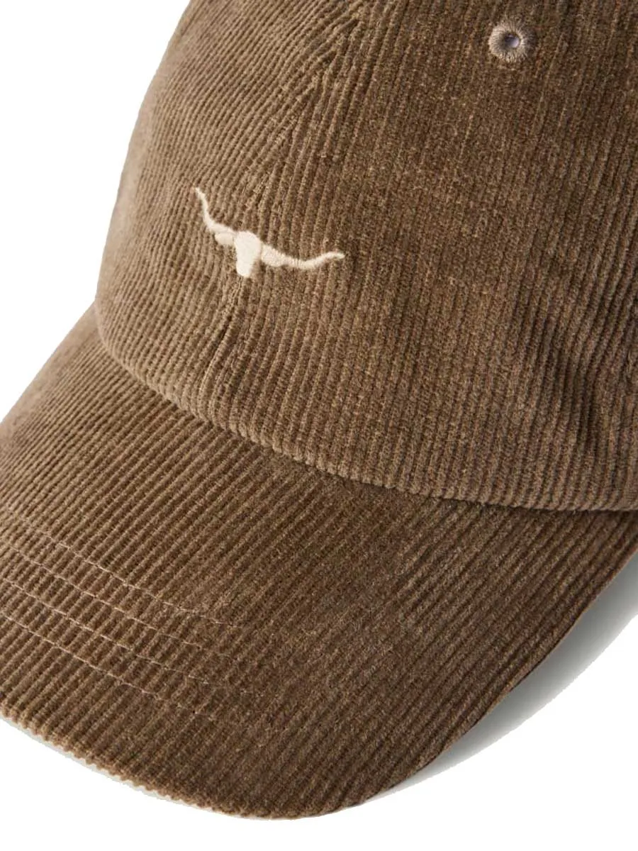 RM WILLIAMS Cap - Longhorn Steers Head Mini Logo - Olive Corduroy