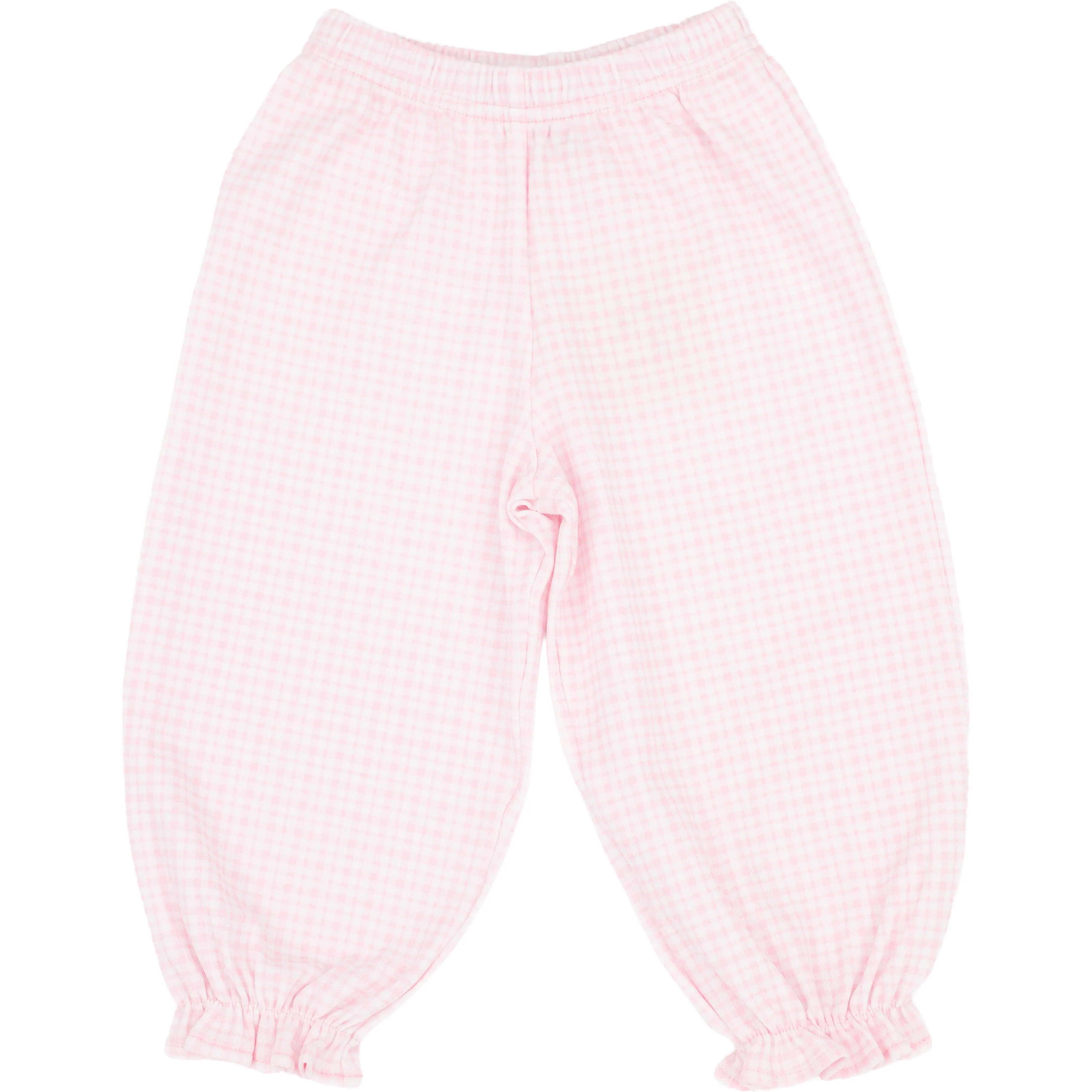 Ruffle Bloomer Pants- Pink Window Pane