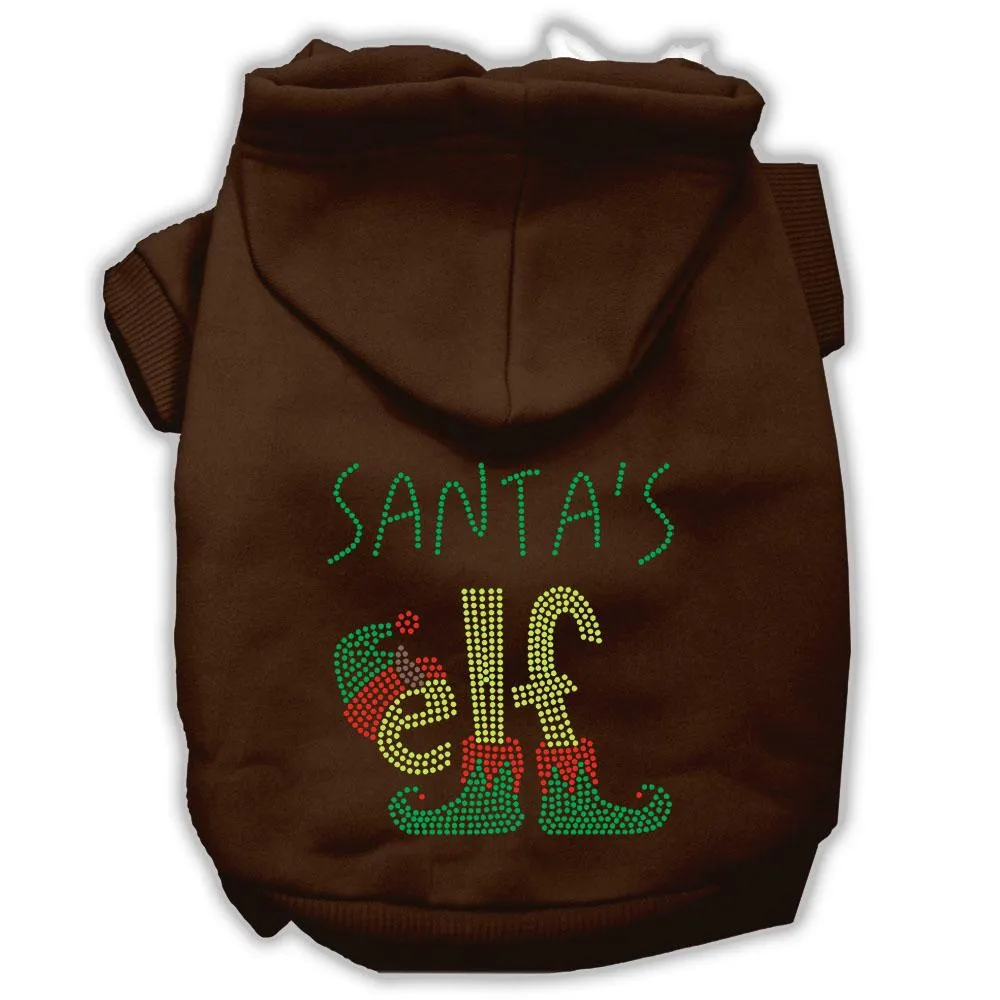 Santa's Elf Rhinestone Dog Hoodie Brown Xxxl(20)